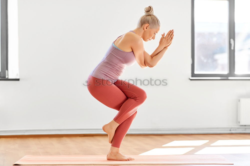 Similar – Image, Stock Photo young woman doing work out at home