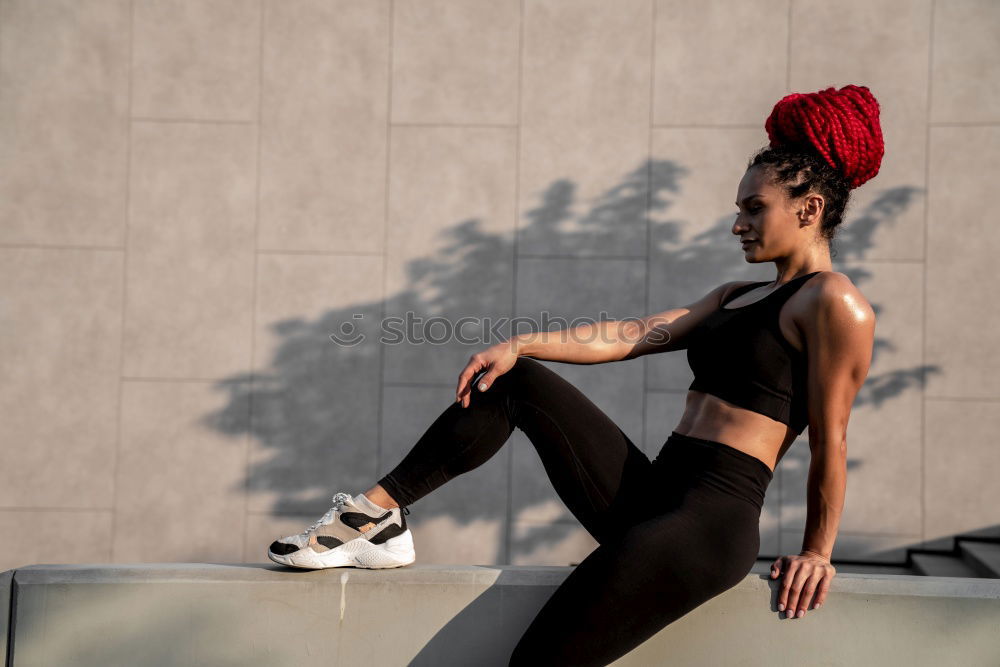 Similar – Image, Stock Photo African woman with black curly hairstyle sitting