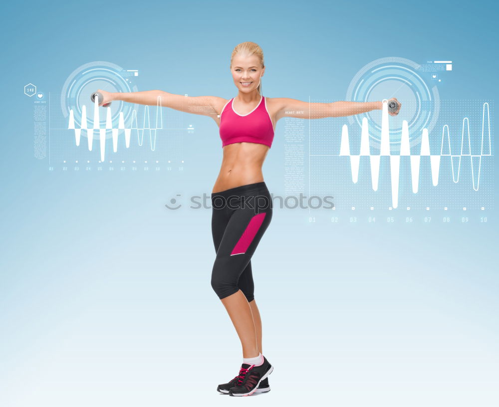 Similar – Young fitness woman runner running on city bridge.