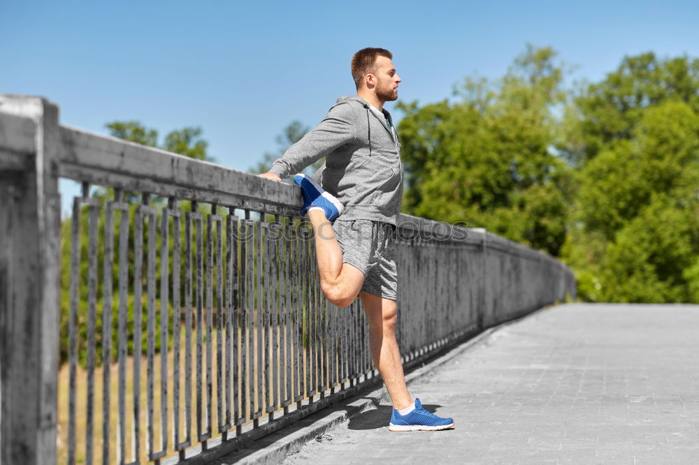 Similar – Rear view of black man running in urban background.