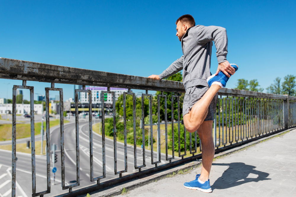 Similar – Image, Stock Photo Back view of black man running in urban background.