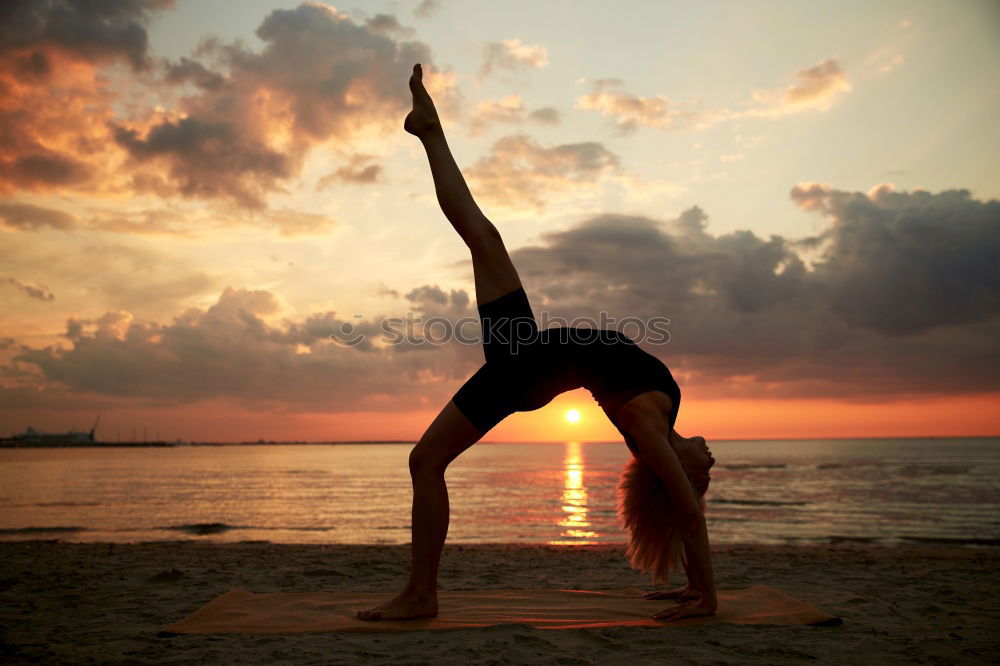 Similar – Foto Bild Yoga Meer Sonnenuntergang
