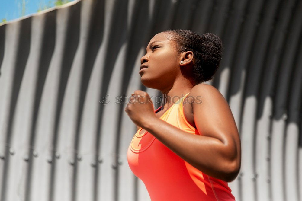 Similar – Image, Stock Photo Young Woman working out outdoors and having fun