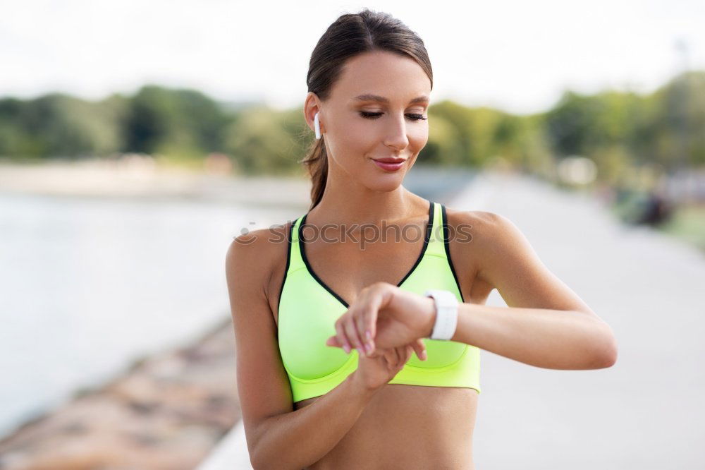 Similar – athletic woman eating an apple