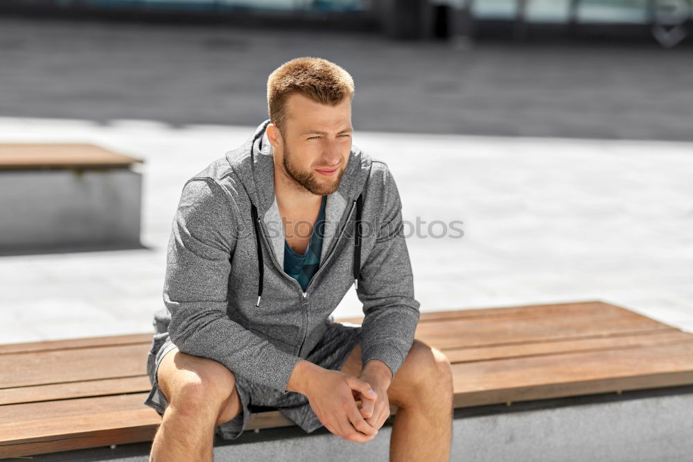 Similar – Image, Stock Photo Young man exercising in a park