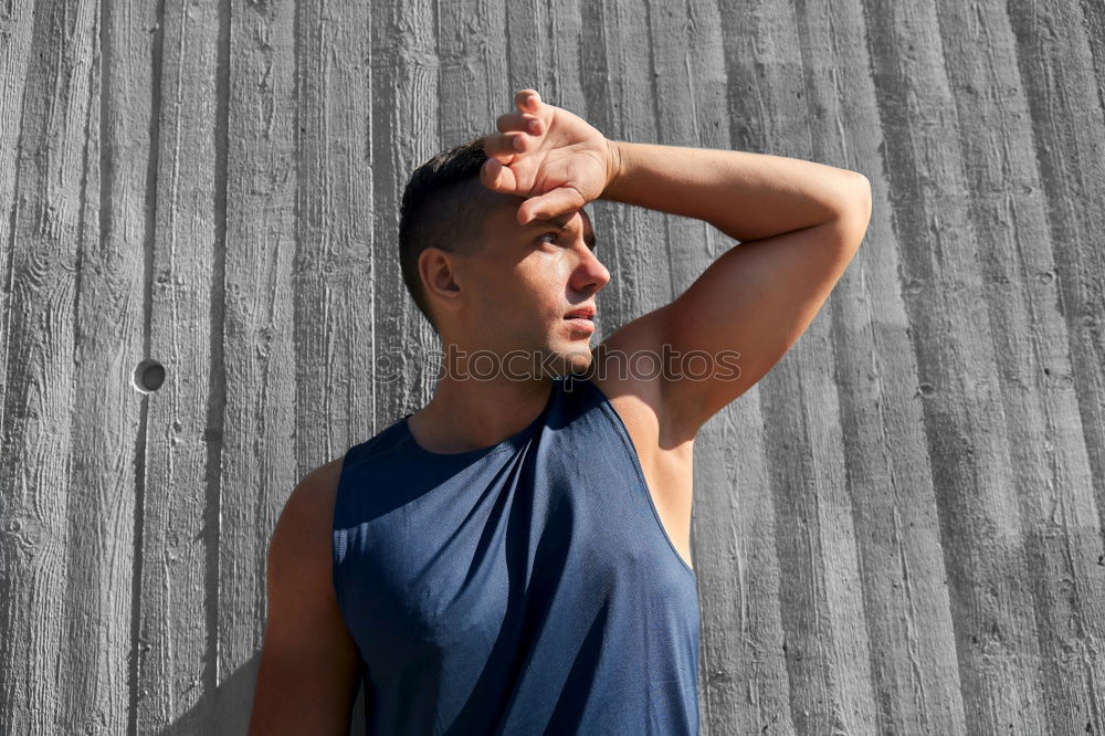 Similar – Image, Stock Photo Casual man posing in green wall