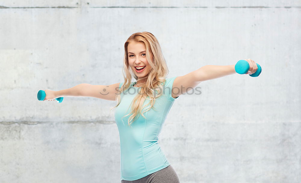 Image, Stock Photo athletic woman doing her stretching routine