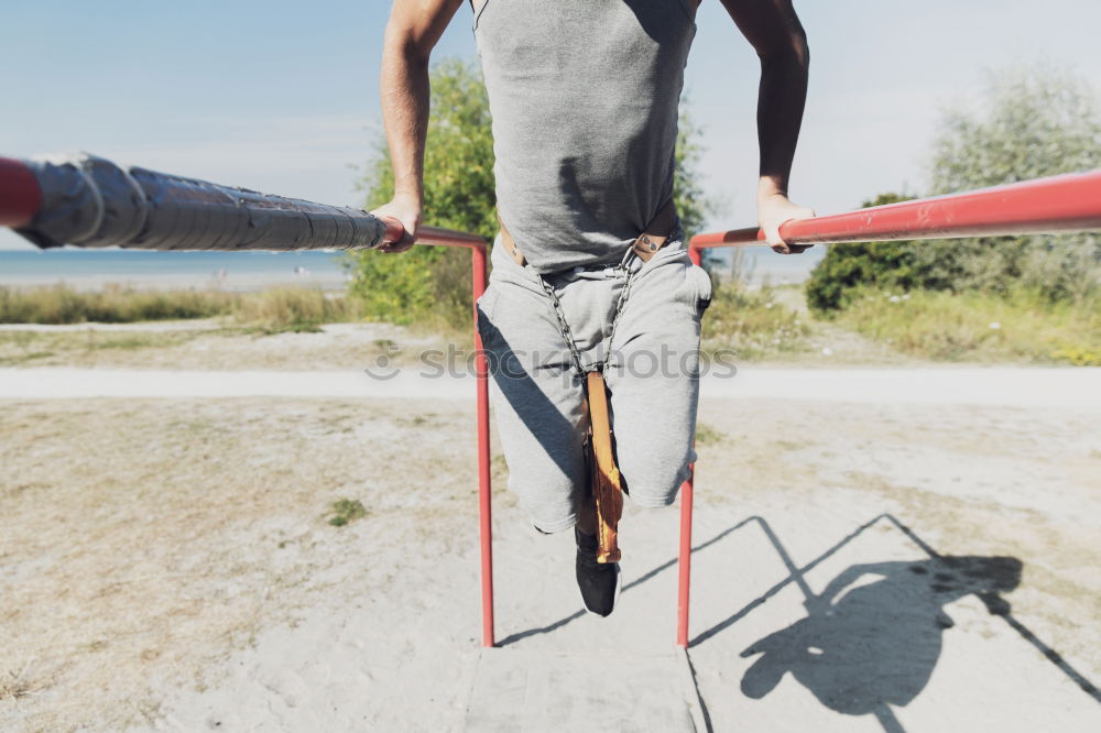 Similar – Image, Stock Photo close up view of Cyclist glove and handlebar.Sports