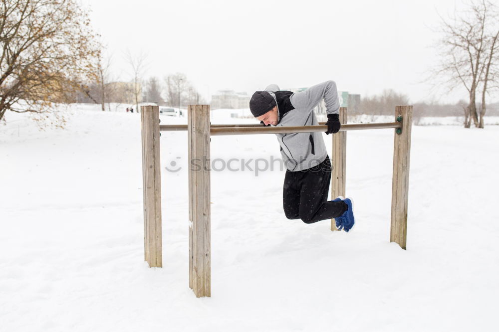 Similar – Foto Bild Ein Mann in winterbekleidung spielt Elefant und formt seine Arme zu einem Rüssel. Winter. Humor