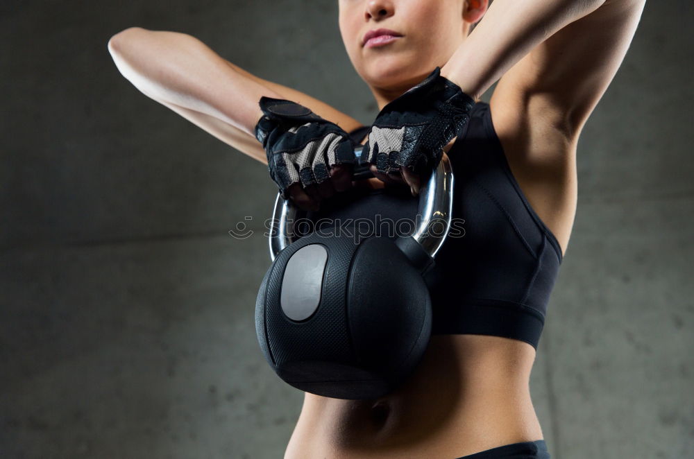 Similar – Image, Stock Photo Woman doing stretch exercises in fitness class