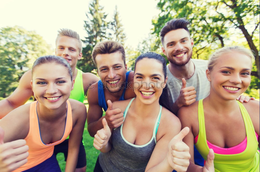 Similar – Four Healthy Women after outdoor exercise