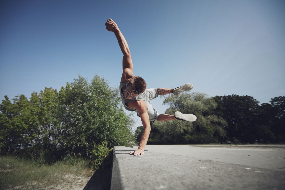 Similar – Image, Stock Photo Young woman doing yoga pose outdoor