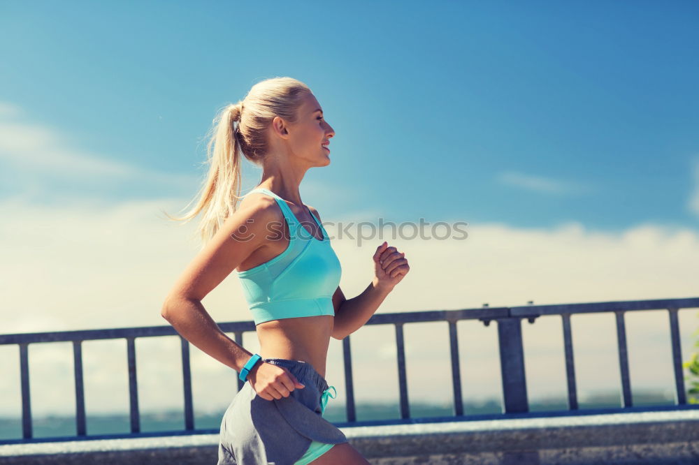 Similar – Image, Stock Photo athletic woman running