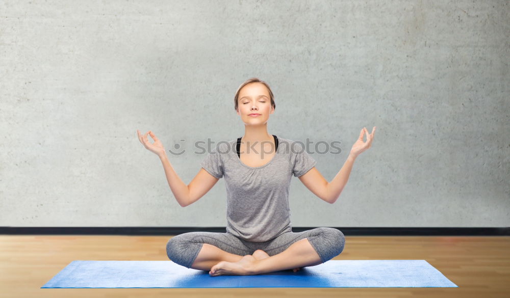 Similar – Teen girl doing yoga at home