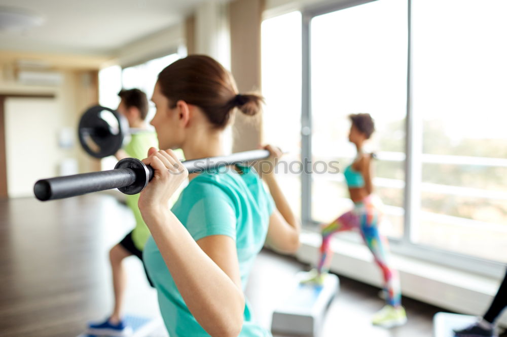 Similar – Image, Stock Photo Black iron kettlebell on the floor of fitness center