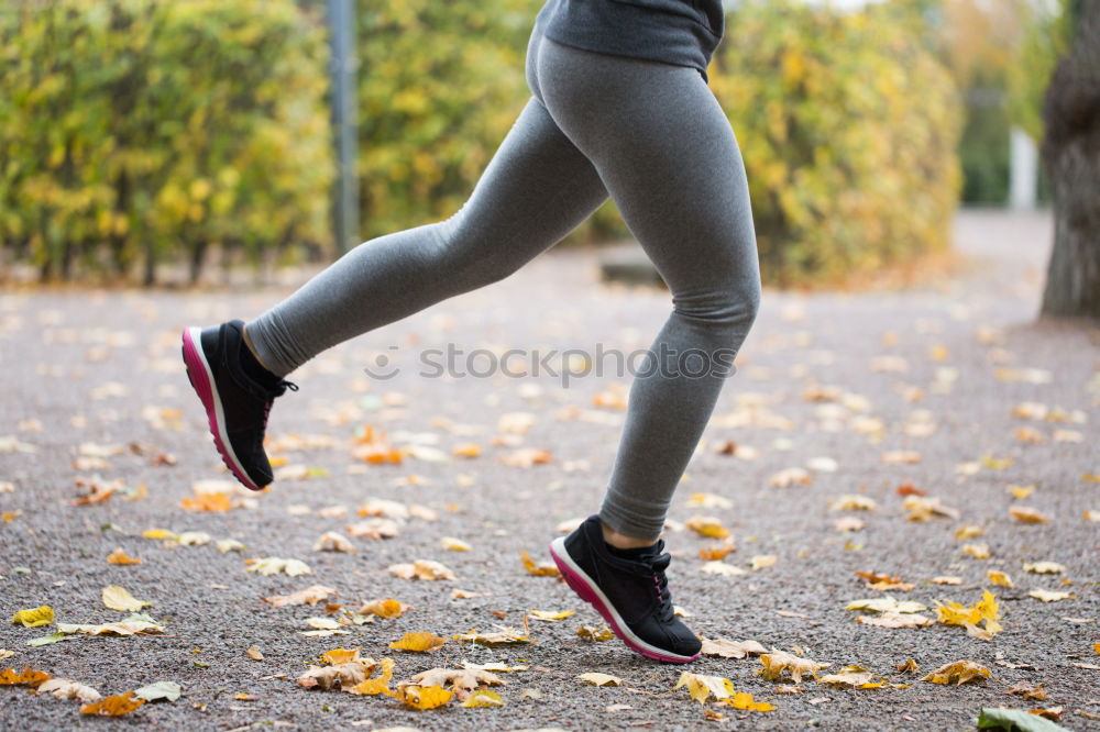 Similar – Image, Stock Photo Rear view of a senior man in sport clothes jogging in the park