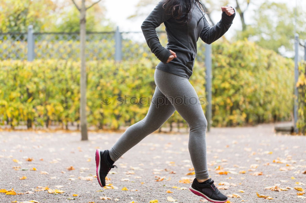 Similar – Image, Stock Photo Woman athlete with ache in her back while running