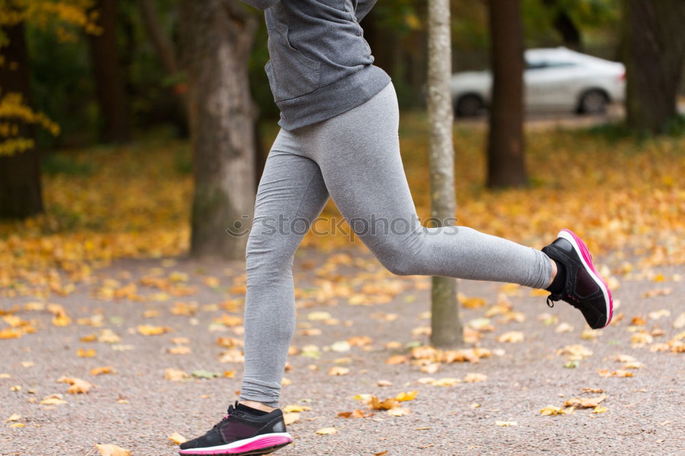 Image, Stock Photo Woman athlete with ache in her back while running