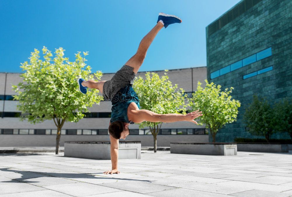 Similar – Image, Stock Photo Horizontal outdoors shot of a woman in the street performing a ballet.