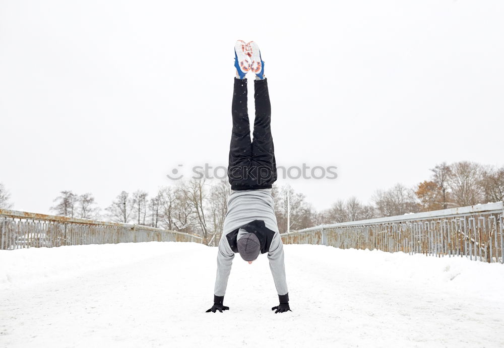 Similar – Image, Stock Photo Man slip on ice and falling down