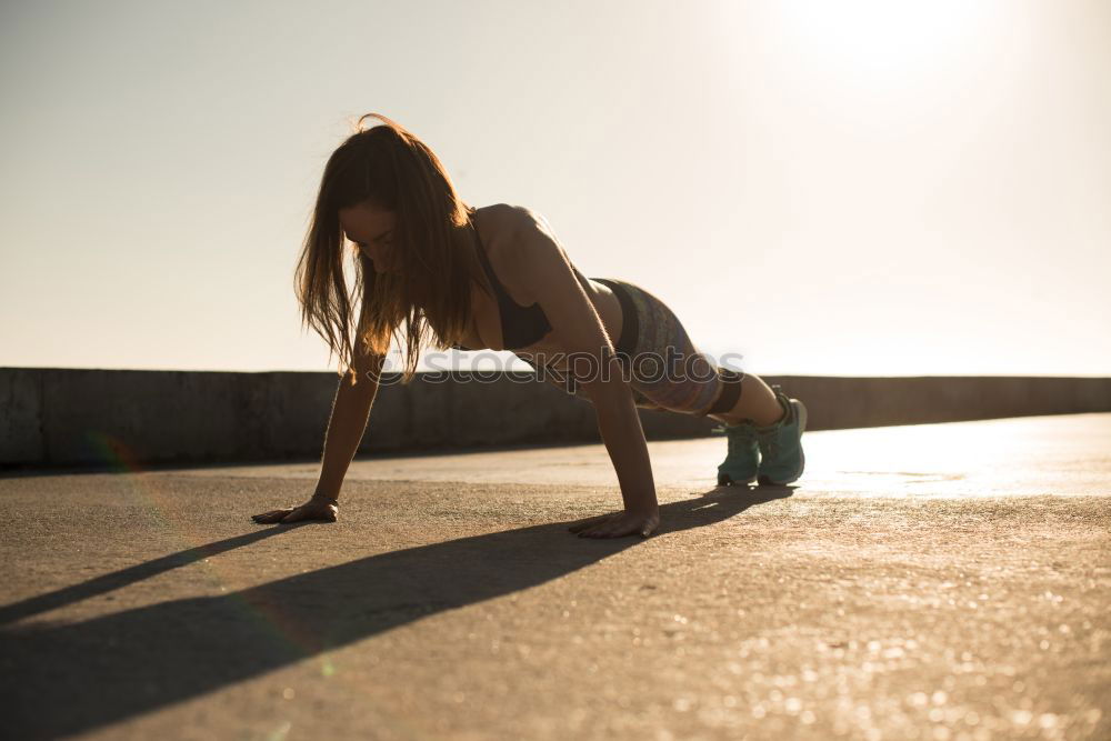 Similar – Image, Stock Photo athletic woman running outdoors