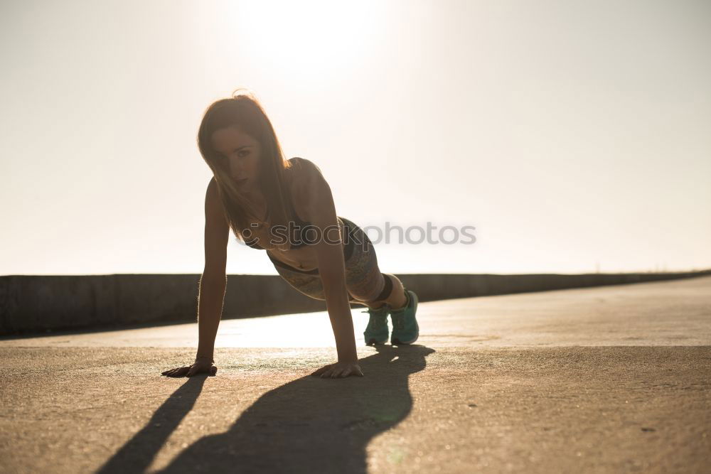 Image, Stock Photo Stylish woman with board walking at street