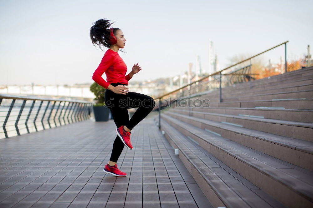 Similar – Black man running outdoors in urban road