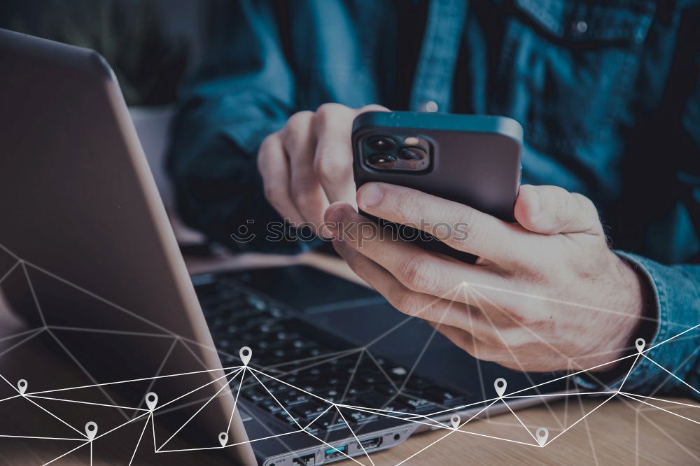 Image, Stock Photo Young businessman using laptop