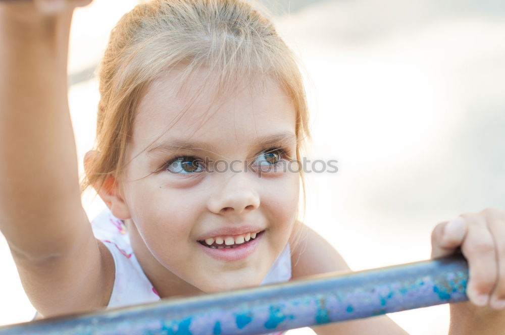 Image, Stock Photo happy child on a bicycle