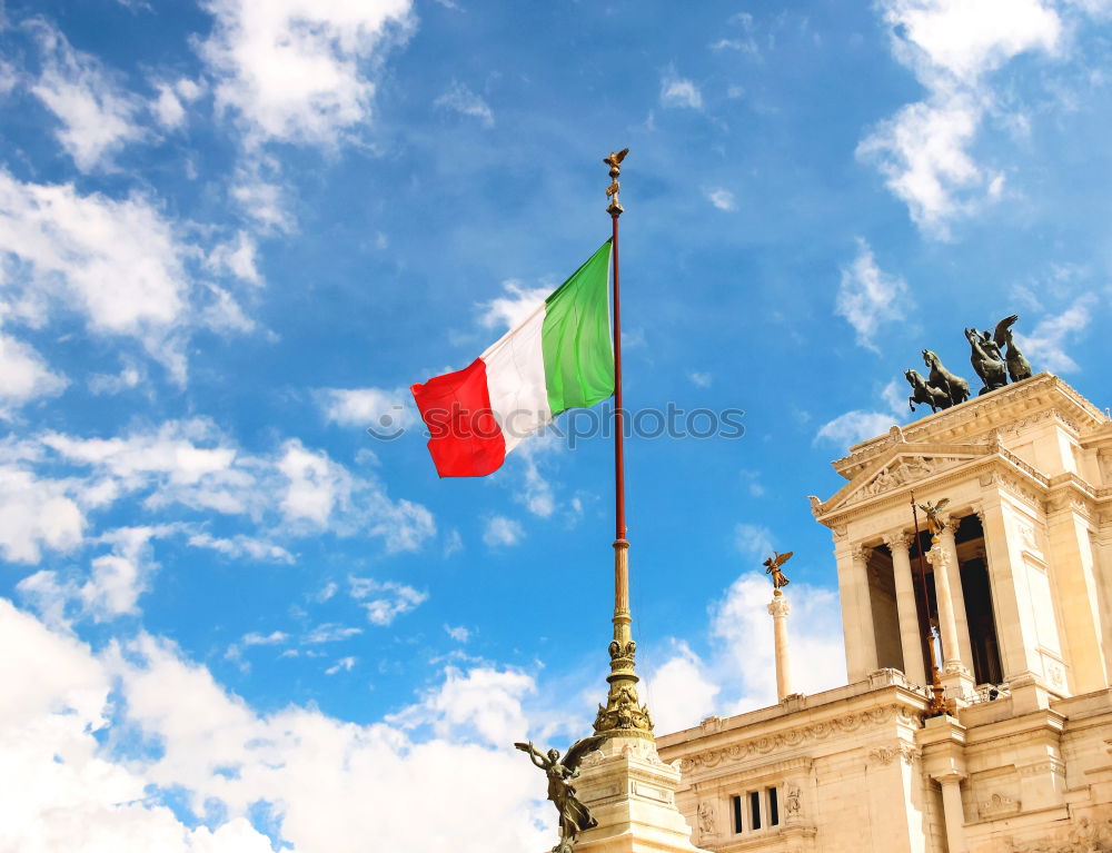 Similar – Image, Stock Photo Flag of Europe and Italy in a hug