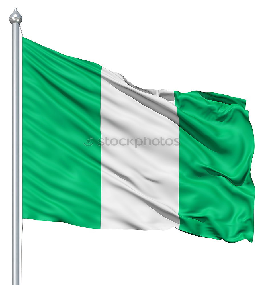 Similar – Nigerian flag in front of blue sky in the wind