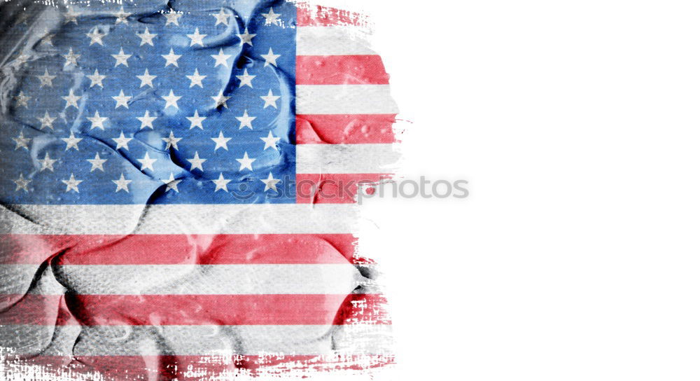 Similar – Casual man with American flag on street