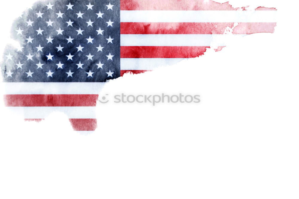 Similar – Casual man with American flag on street