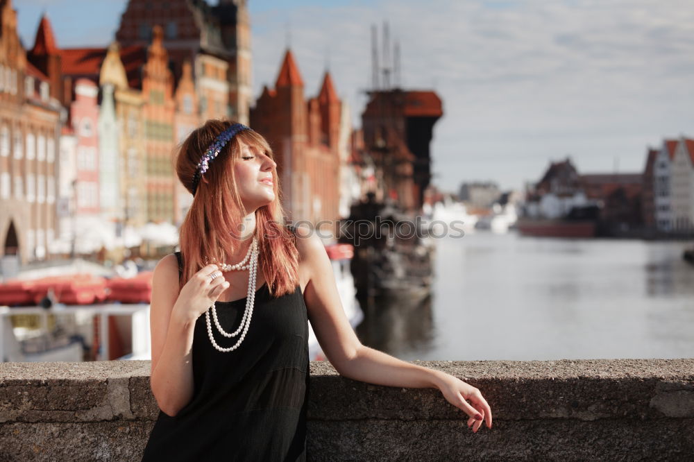 Similar – Sightseeing Berlin, Oberbaumbrücke, Woman with a beret