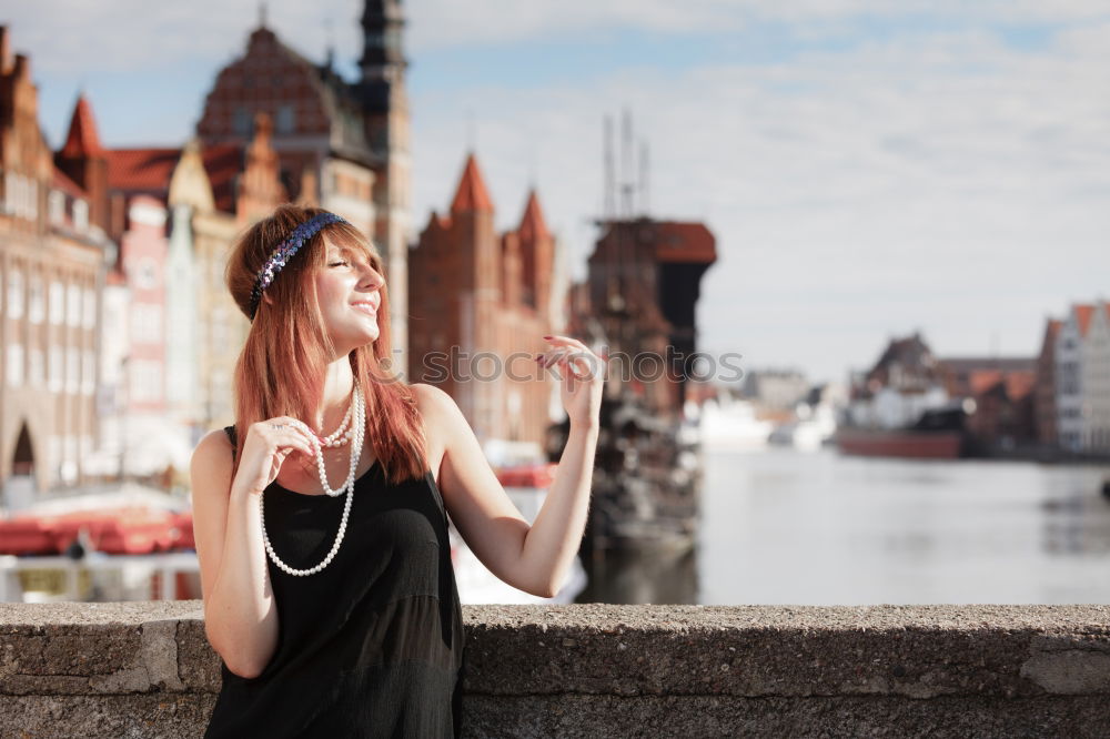 Similar – Sightseeing Berlin, Oberbaumbrücke, Woman with a beret