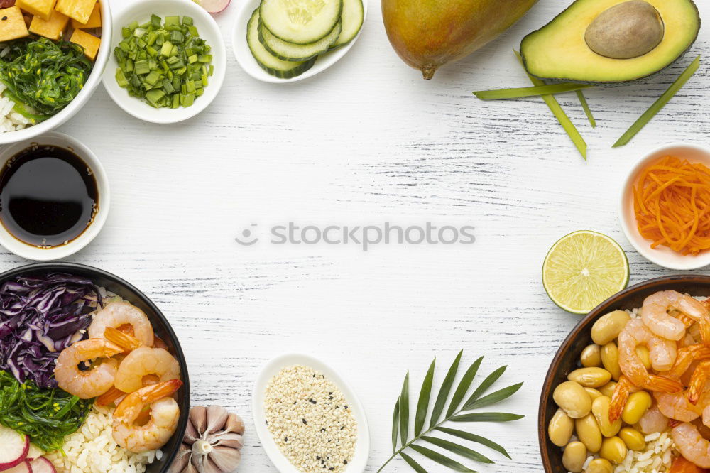 Similar – Prepare cabbage salad in the glasses