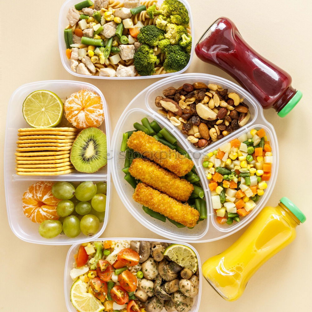 Similar – Image, Stock Photo Two healthy asian-style vegan lunch bento boxes