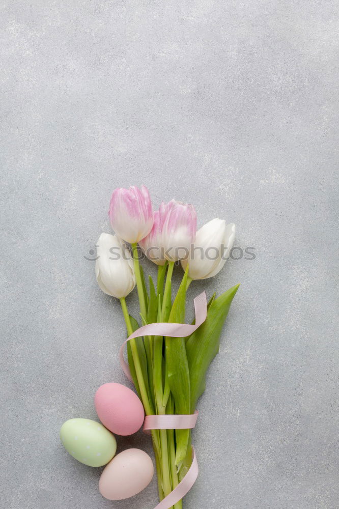 Similar – Image, Stock Photo Purple tulips bouquet of flowers with cardboard labels