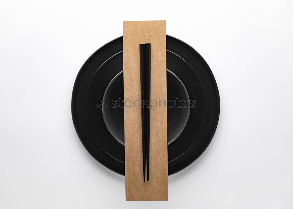 Similar – menu place setting with empty card and golden spoon over