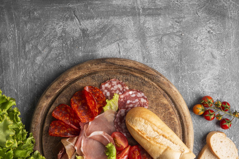 Similar – Grill steak ingredients around empty table.