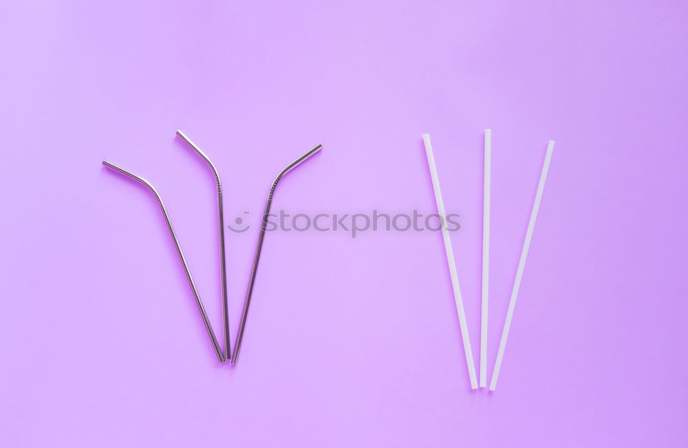 Similar – Image, Stock Photo reusable stainless steel straw with plastic straw