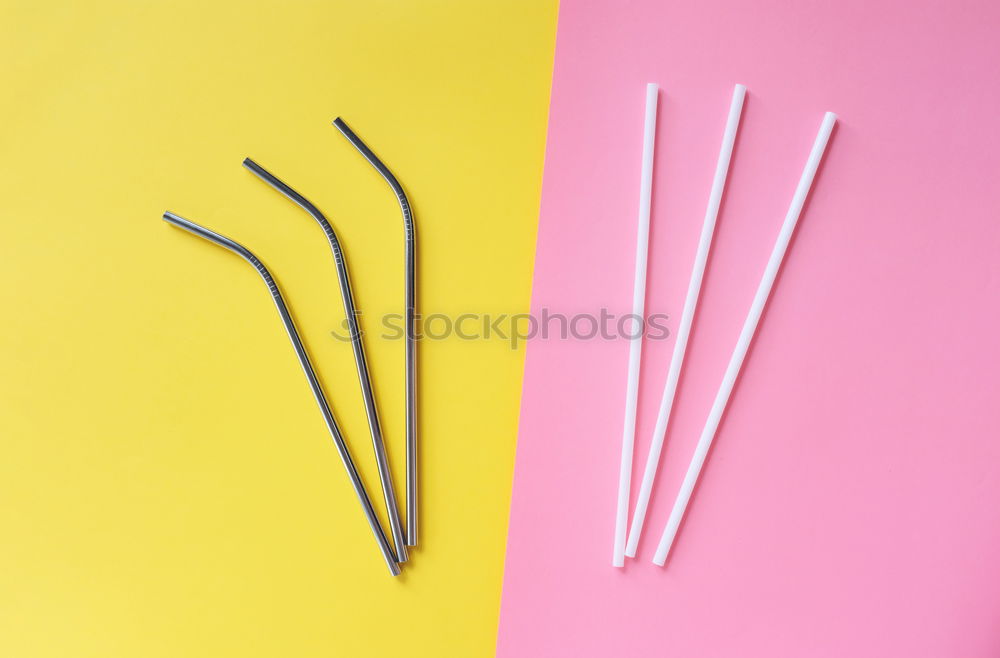 Similar – Image, Stock Photo reusable stainless steel straw with plastic straw