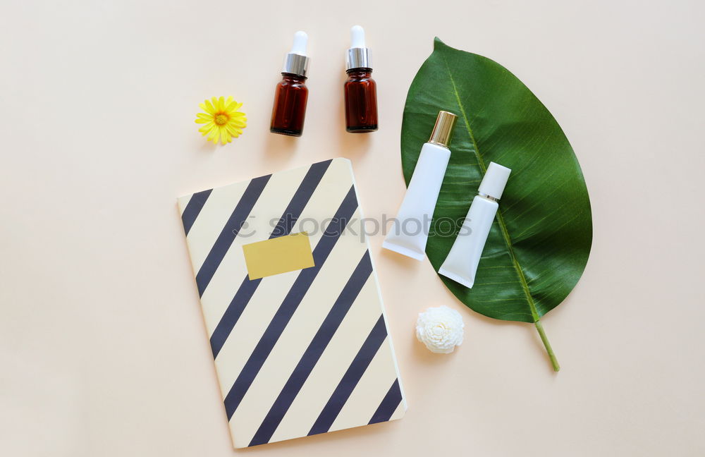 Similar – Image, Stock Photo Flat lay of beauty skincare products for mock up