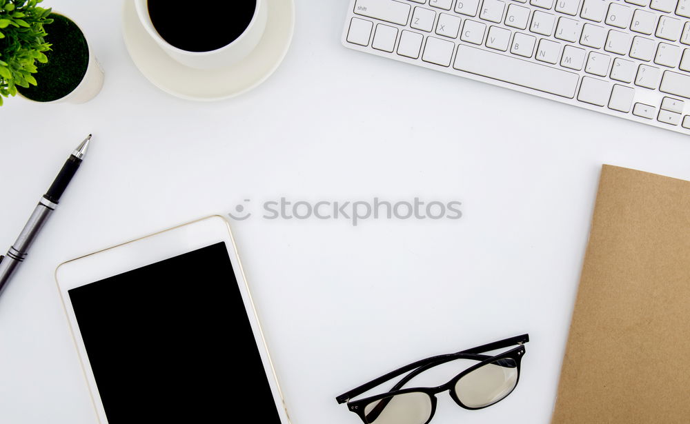 Similar – Flat lay photo of office desk