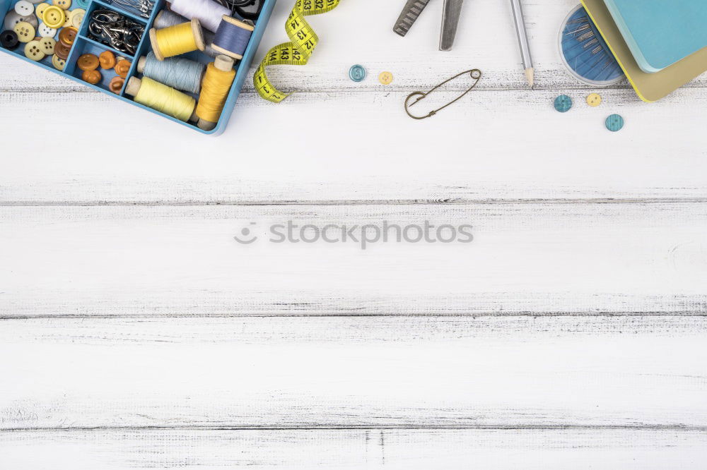 Similar – Image, Stock Photo vintage typewriter, notepads, present boxes and blackboard