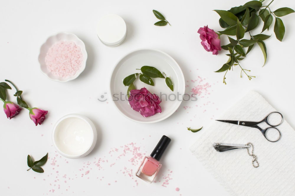 Similar – Image, Stock Photo Spa with bath salt, towel and massage herbal compress