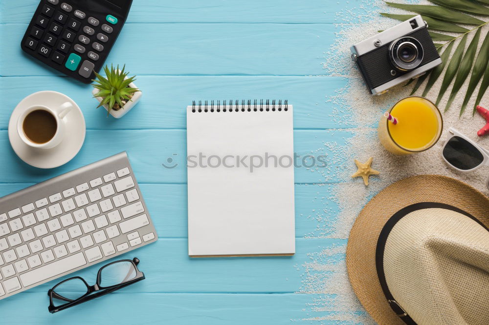 Image, Stock Photo shoes, camera, smartphone, glasses, keyboard