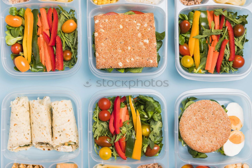 Similar – Image, Stock Photo Two healthy asian-style vegan lunch bento boxes