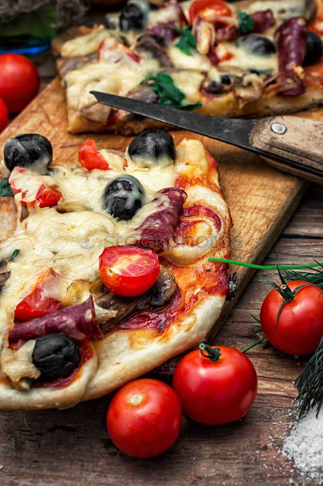 Similar – Image, Stock Photo Arrangement of ingredients and pizza