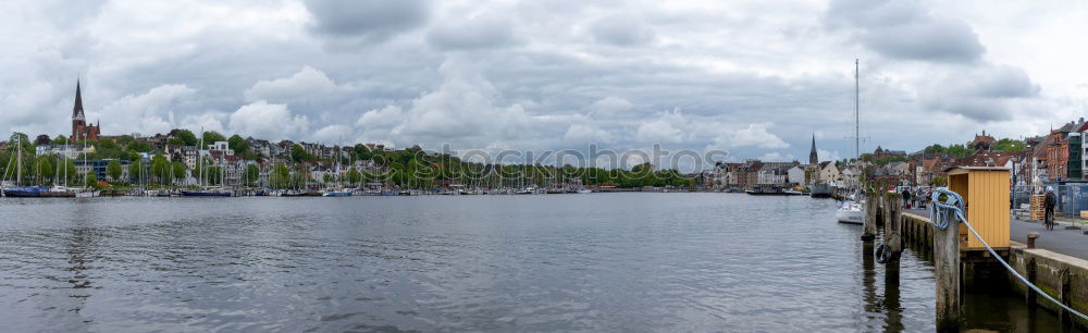 Similar – Image, Stock Photo View over the Warnow to Rostock.